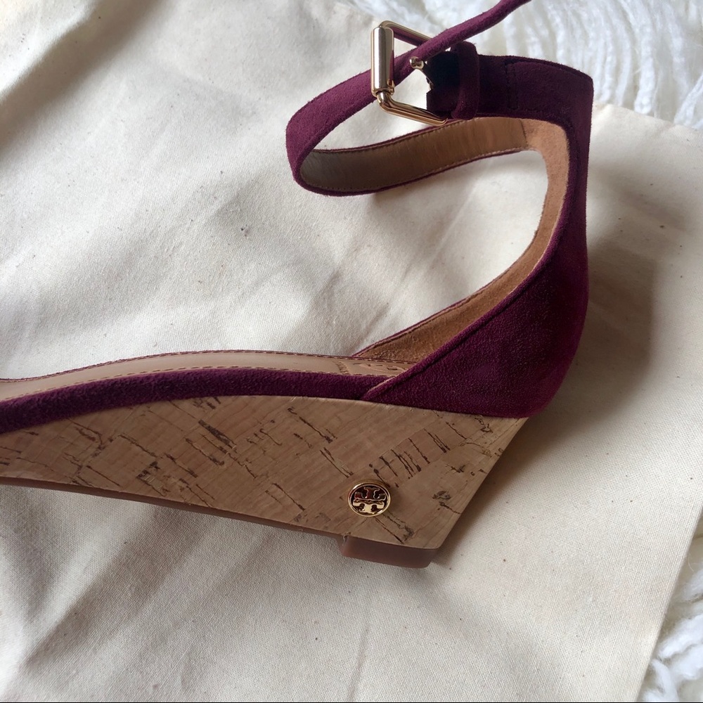 CLOSET CLOSING - Last Call! Tory Burch Magenta Suede Ankle-Strap Sandals - Picture 4 of 6